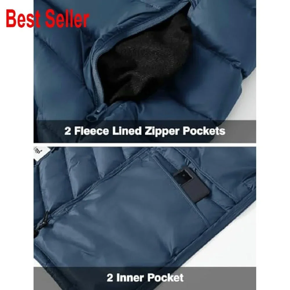 Lightweight Packable Puffer Vest Sleeveless Jacket for Golf Hiking Travel